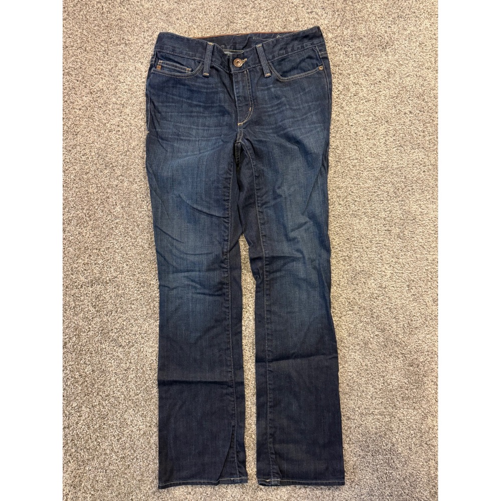 Eddie‎ Bauer Jeans Women 4 Blue Barely Boot Classic Fit Dark Wash Stretch Denim